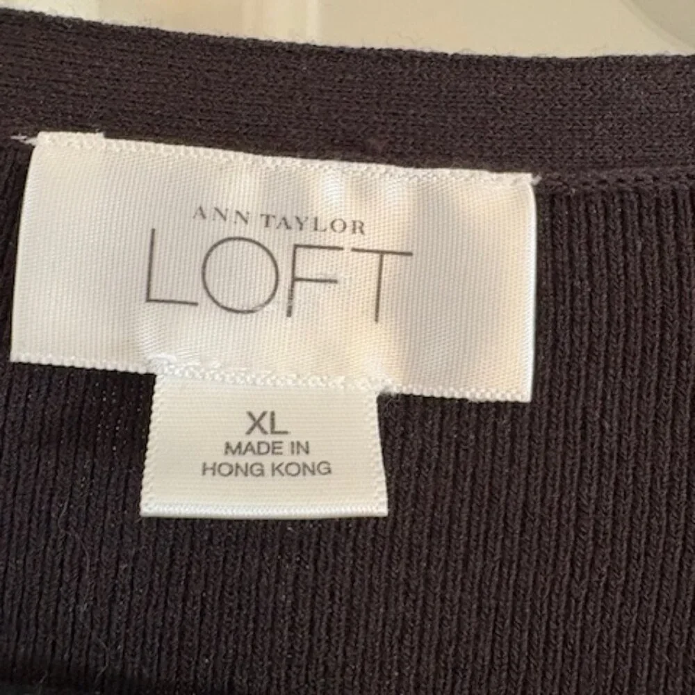 LOFT Black Wrap Sweater, Size XL - Picture 2 of 5